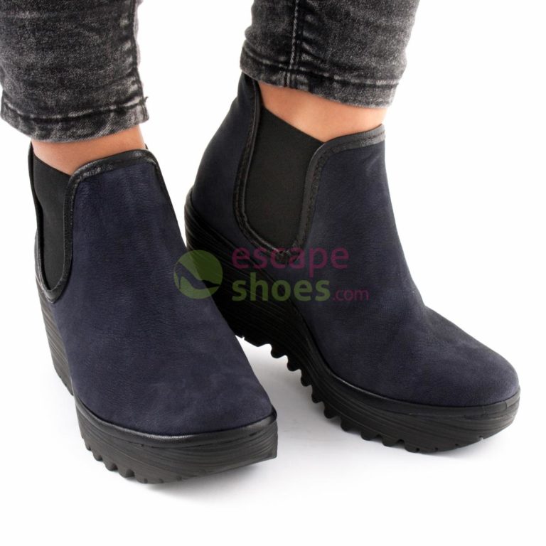 Navy top fly boots