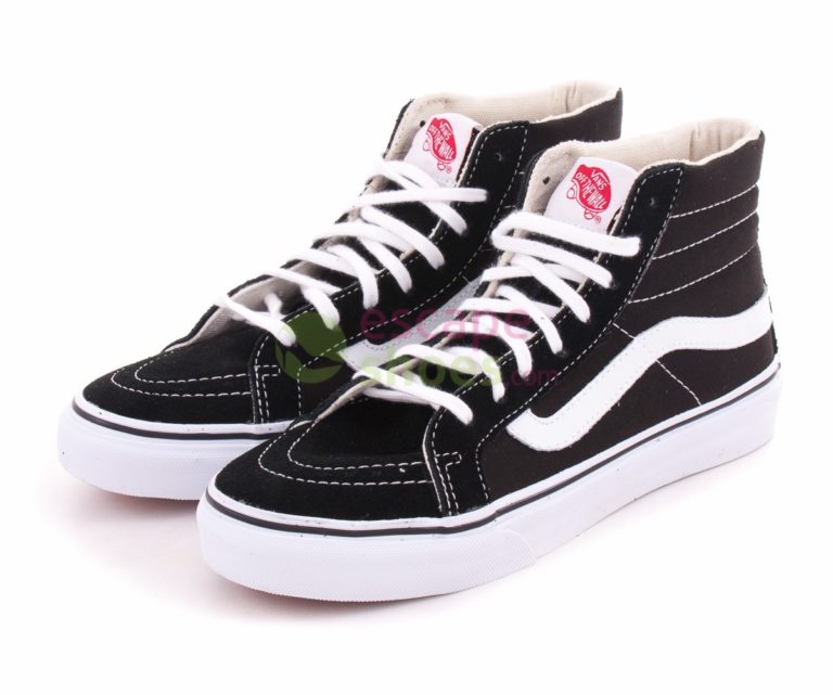 Vans sk8 hi slim on sale black