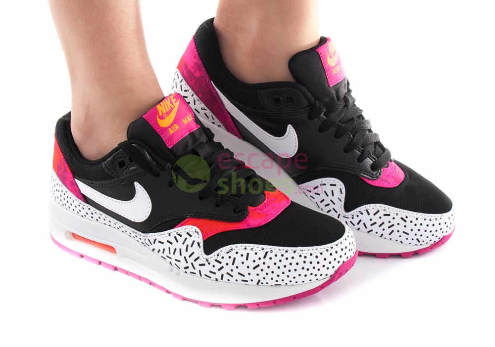 Reis Octrooi tafereel Sneakers NIKE Wmns Air Max 1 Print Black White Fireberry Pink Pow 528898 002