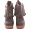 Botins XUZ Altos Fechos Eclaires Pele Castanha 1647-CS