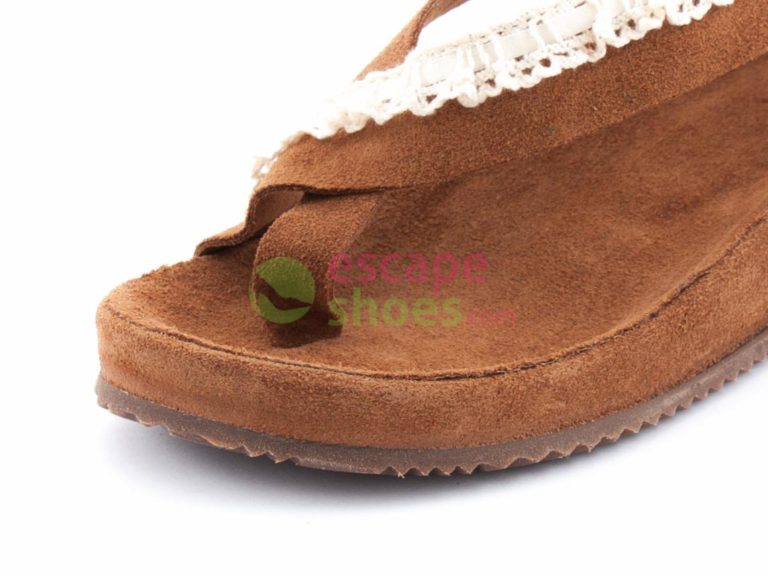 Sandalias XUZ Rasas com Renda Mel 40299-M