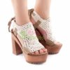 Sandalias XUZ Salto Alto Renda Bege 40269-B