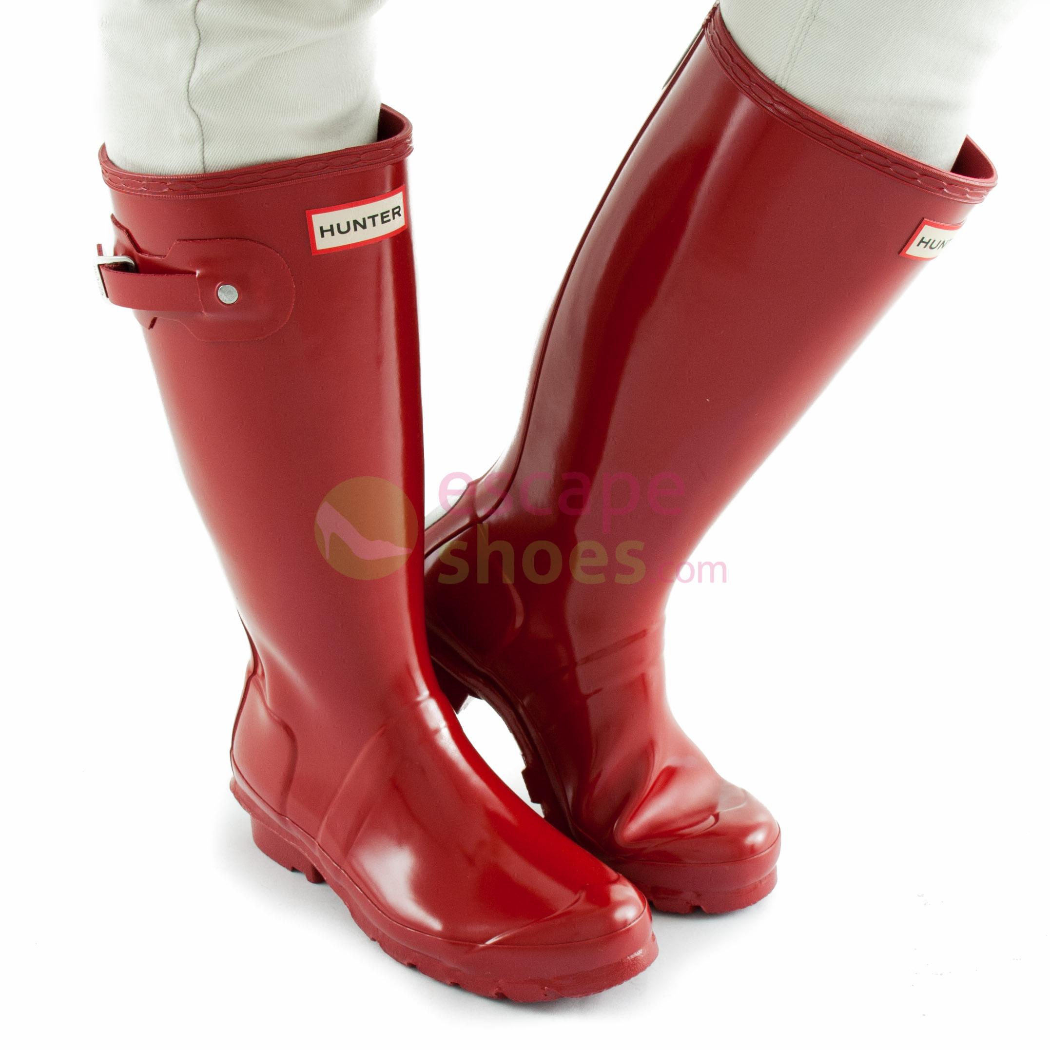 Glossy red clearance hunter boots