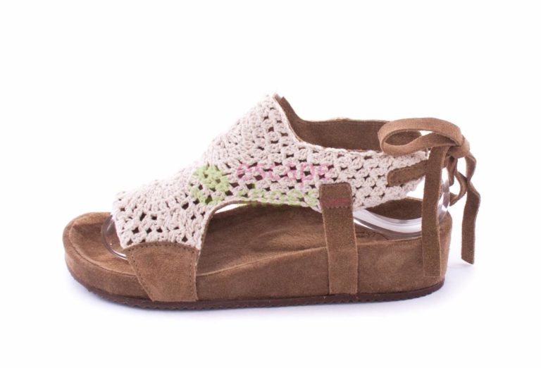 Sandalias XUZ Rasas com Renda Branca 40264-B