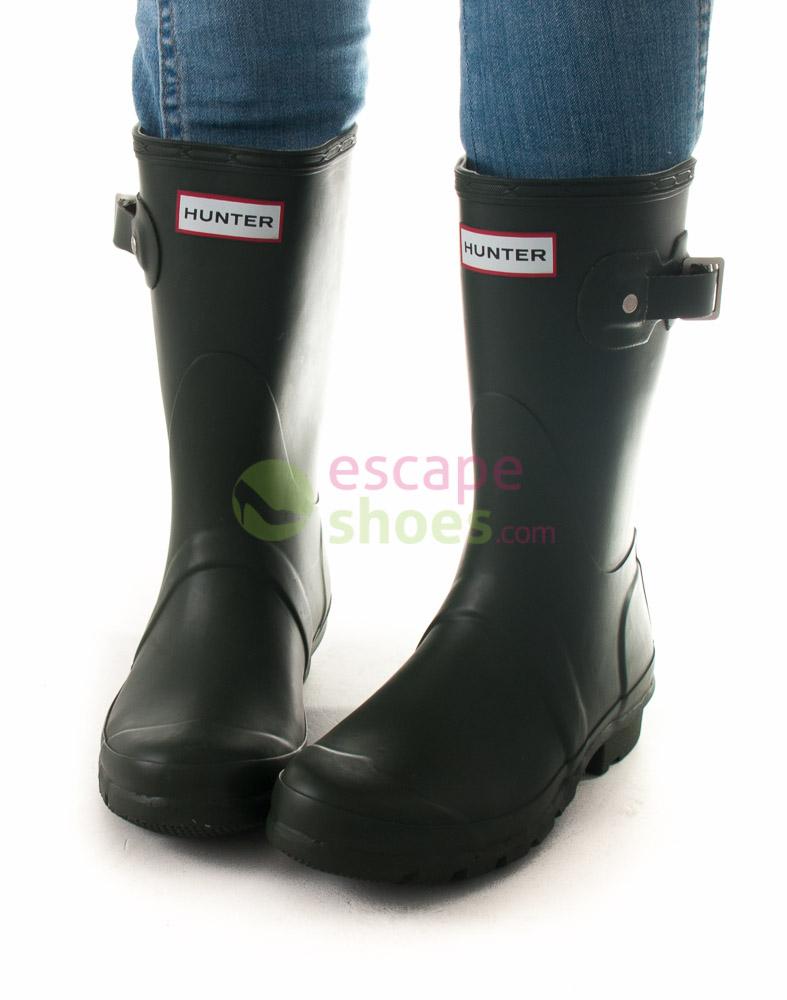 olive short hunter boots