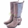 Botas XUZ Salmao Lateral Pele Cinza 7491-C