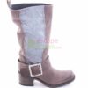 Botas XUZ Salmao Lateral Pele Cinza 7491-C