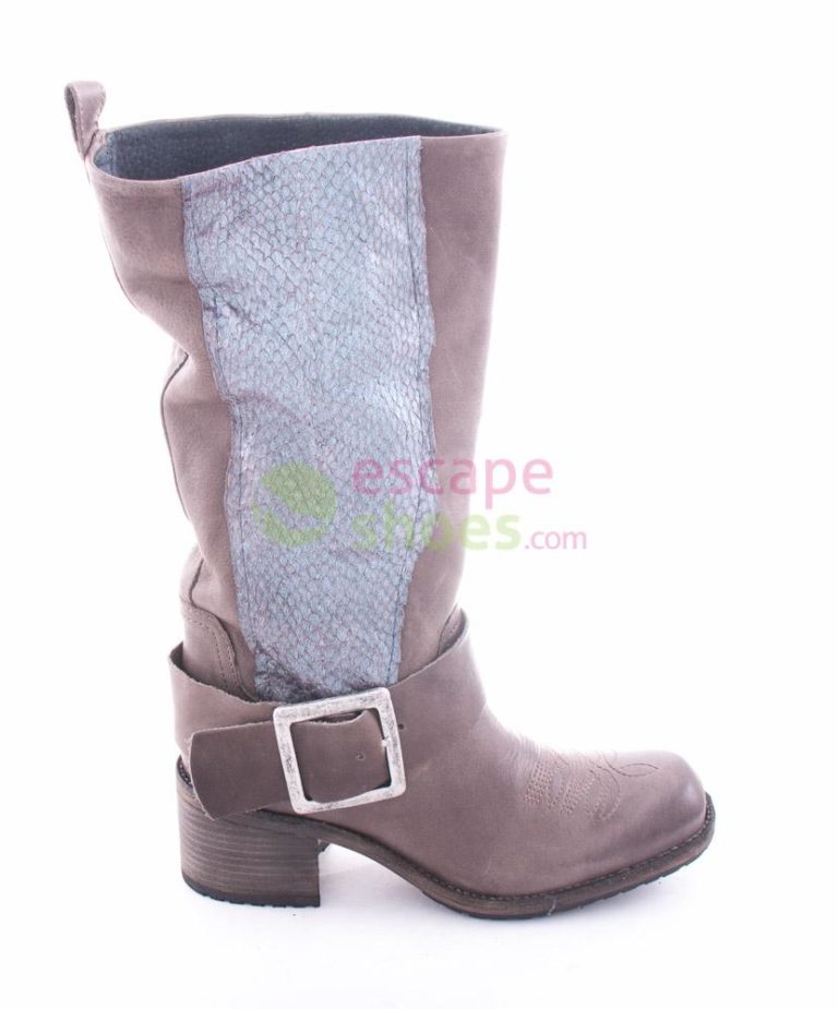 Botas XUZ Salmao Lateral Pele Cinza 7491-C