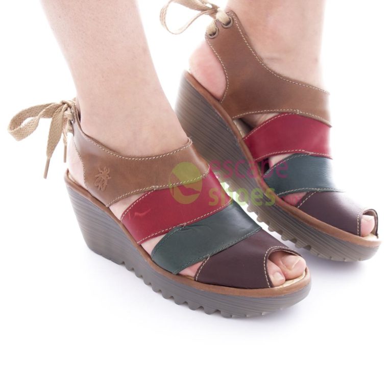 Sandalias FLY LONDON Yellow Yown Brown Petrol Red P500553011