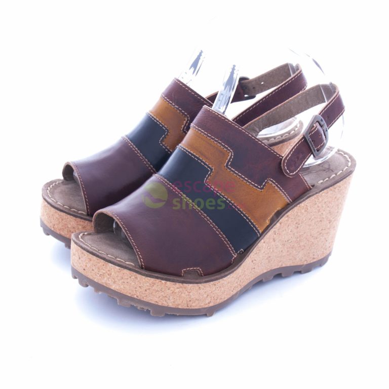 Sandalias FLY LONDON Glam Goan642 Tan Black Mustard P143642002