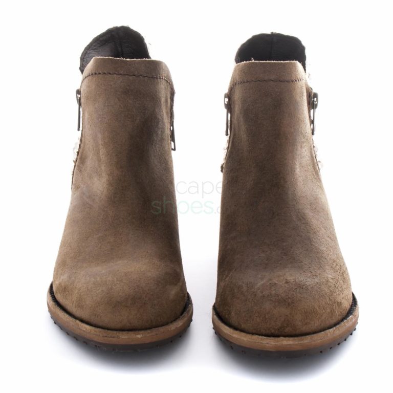 Botins XUZ Castanhos Lantejoulas Ouro 25773-CS