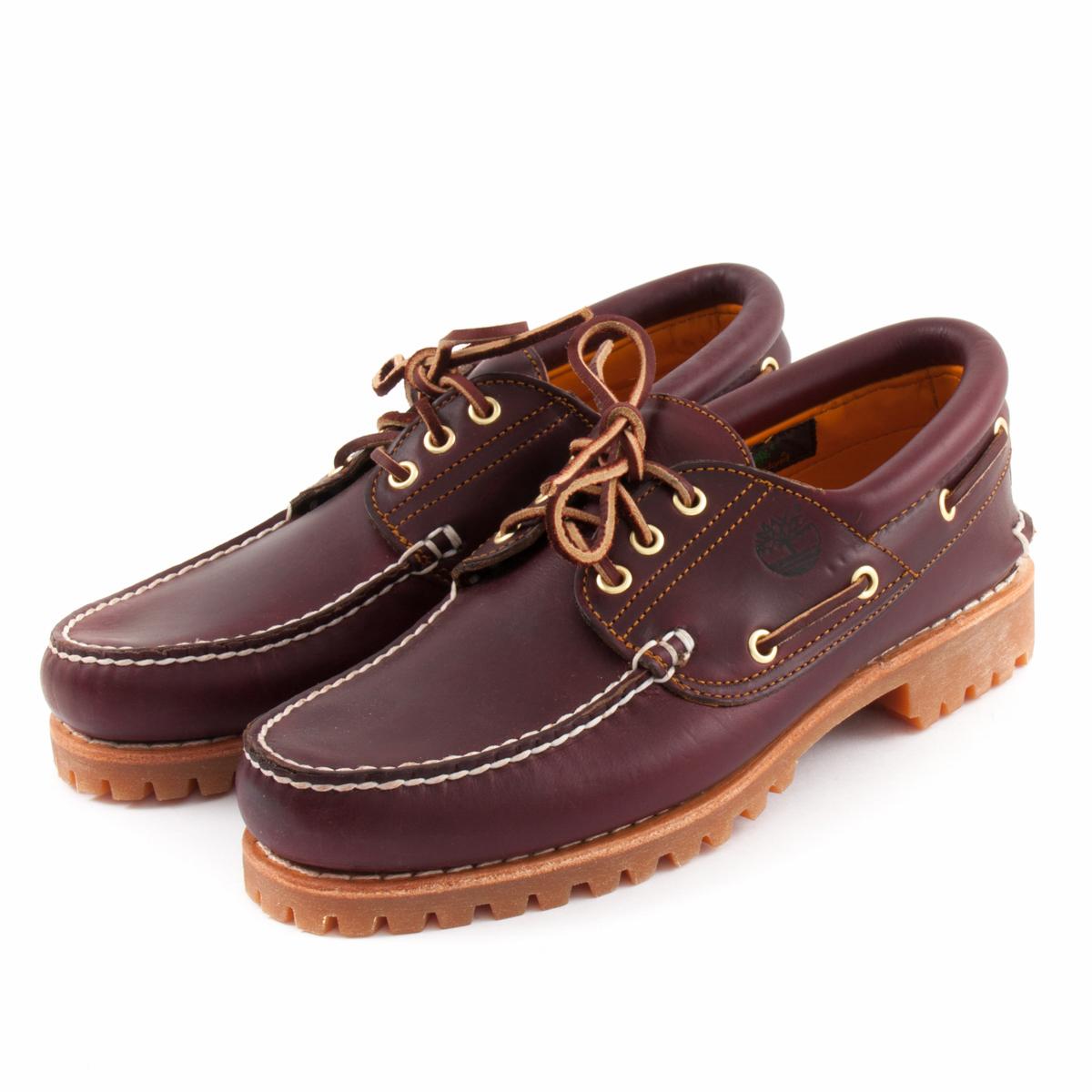 timberland burgundy boat shoes