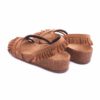 Sandalias XUZ Cunha Baixa com Folhos Castanho 40580-CS