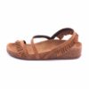 Sandalias XUZ Cunha Baixa com Folhos Castanho 40580-CS