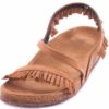 Sandalias XUZ Cunha Baixa com Folhos Castanho 40580-CS