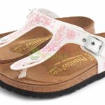 Sandálias BIRKENSTOCK 268661 Gizeh Textile Flowers Stitch Cream