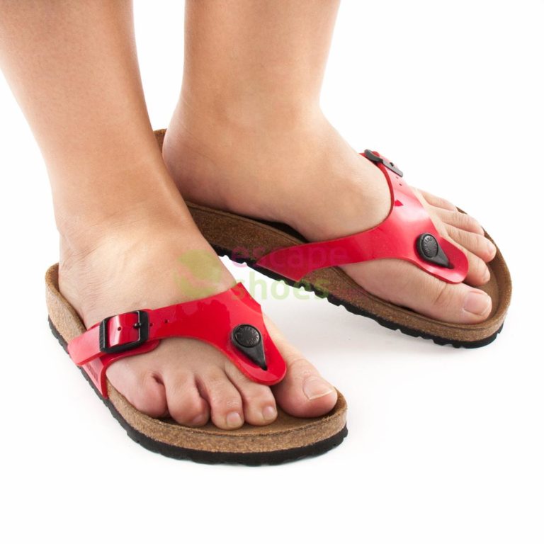 red birkenstock madrid sandals