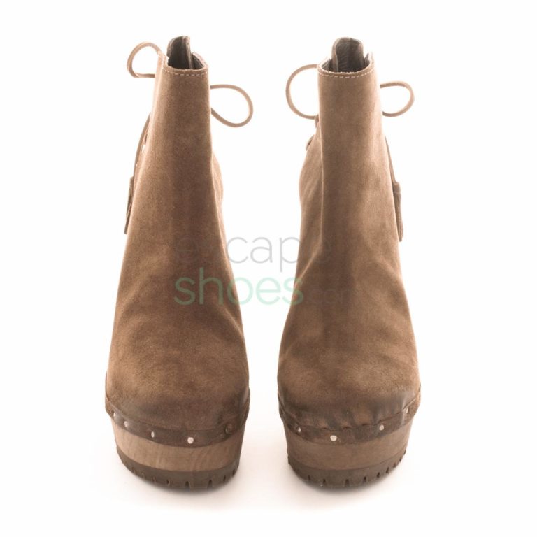 Botins XUZ Salto Alto Com Atilhos Castanhos 25627-CS