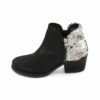 Botins XUZ com Lantejoulas Pretos 124633-P