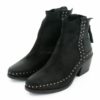 Botins XUZ com Tachas Split Coupe Preto 124638-P