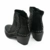 Botins XUZ com Tachas Split Coupe Preto 124638-P