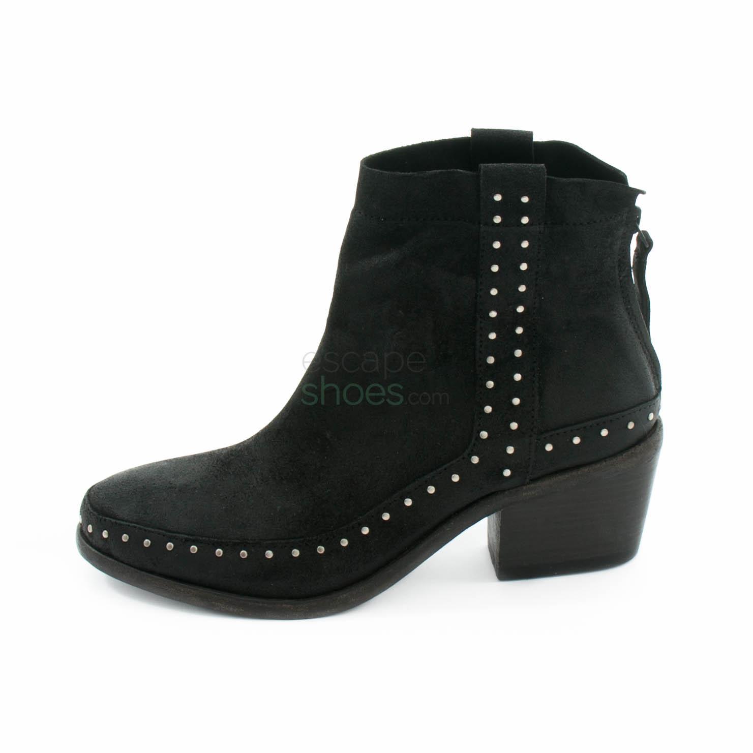 Ankle Boots XUZ with Studs Split Coupe Black 124638-P