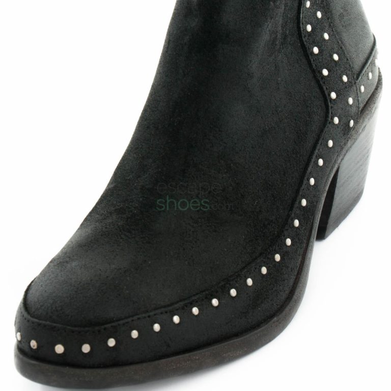 Botins XUZ com Tachas Split Coupe Preto 124638-P