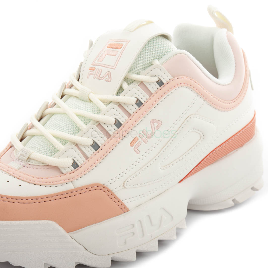 salmon pink white fila shoes