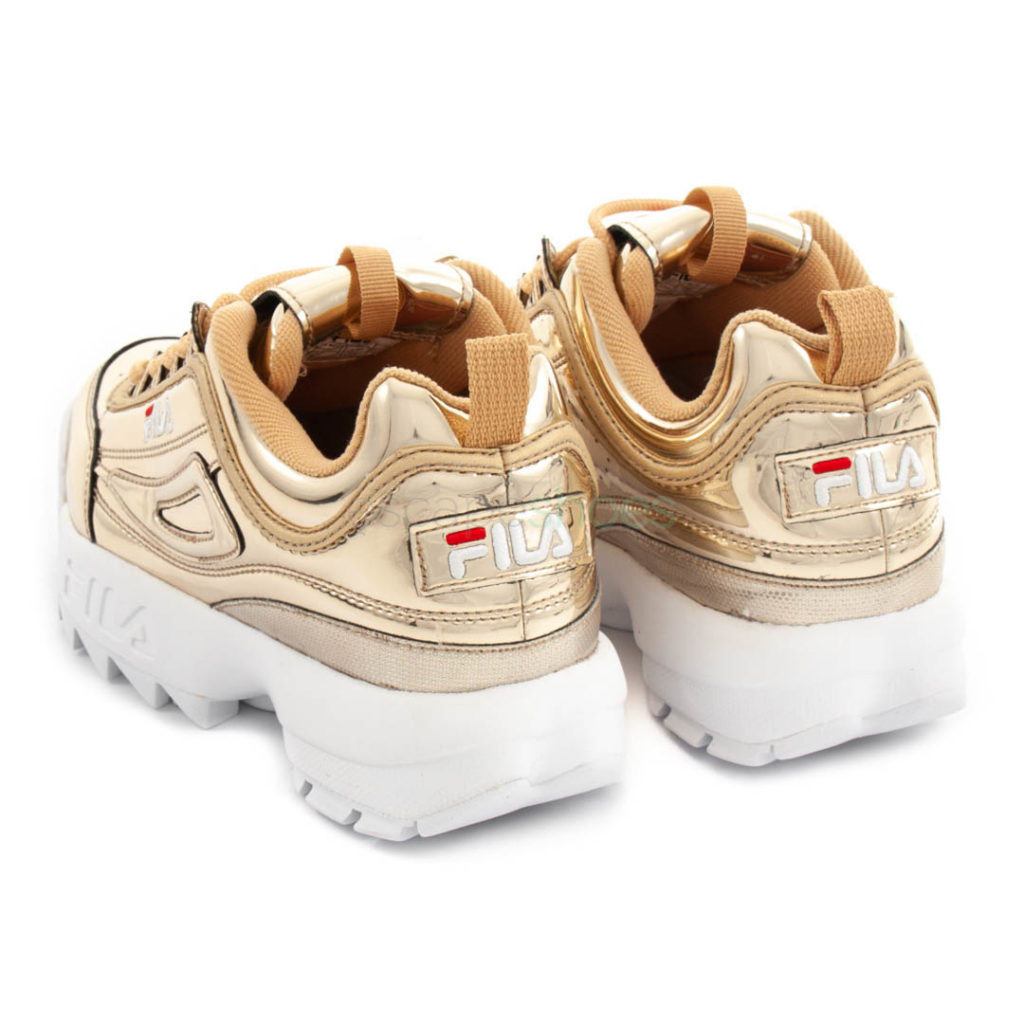 fila tennis shoes gold