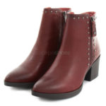 Botins CARMELA Salto Alto Pele Bordeaux