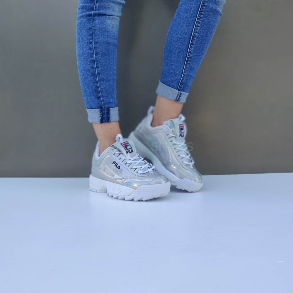 fila shoes disruptor silver