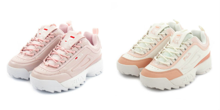 salmon pink white fila