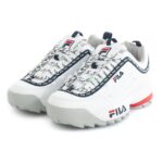 Tenis FILA Disruptor Logo Low Branco e Azul marinho 1010748-92ND