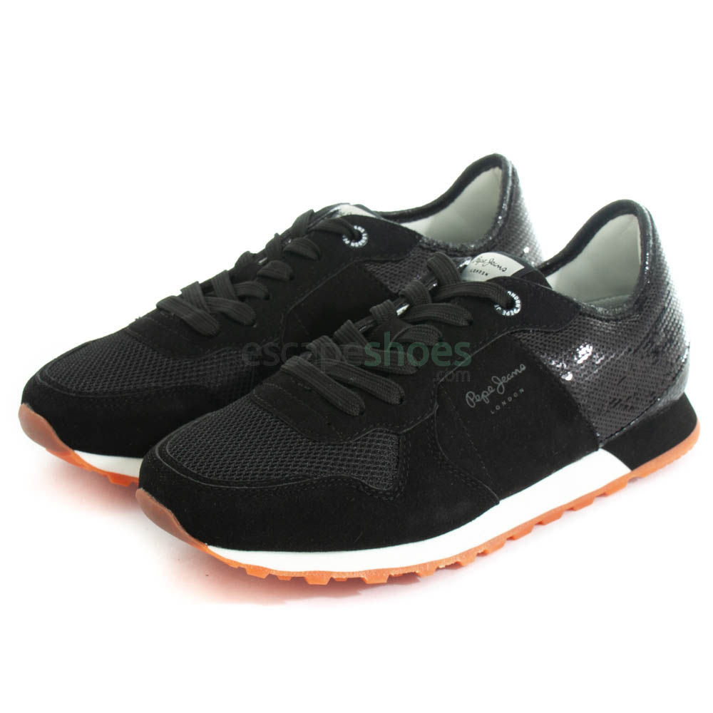 Sneakers PEPE Sequins Full Black JEANS PLS31096 Verona W 999