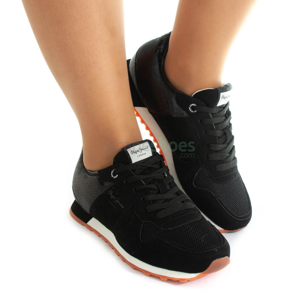 Sneakers PEPE JEANS 999 Sequins PLS31096 Verona Full W Black