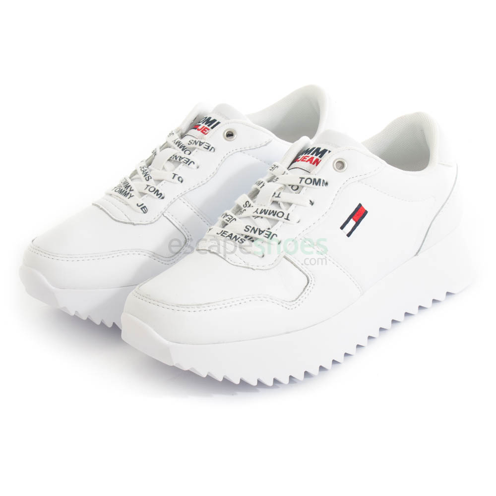 tommy hilfiger white high cleated sneaker trainers