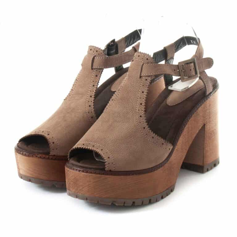 Sandals XUZ Salto Pop Perfurada Brown 40761